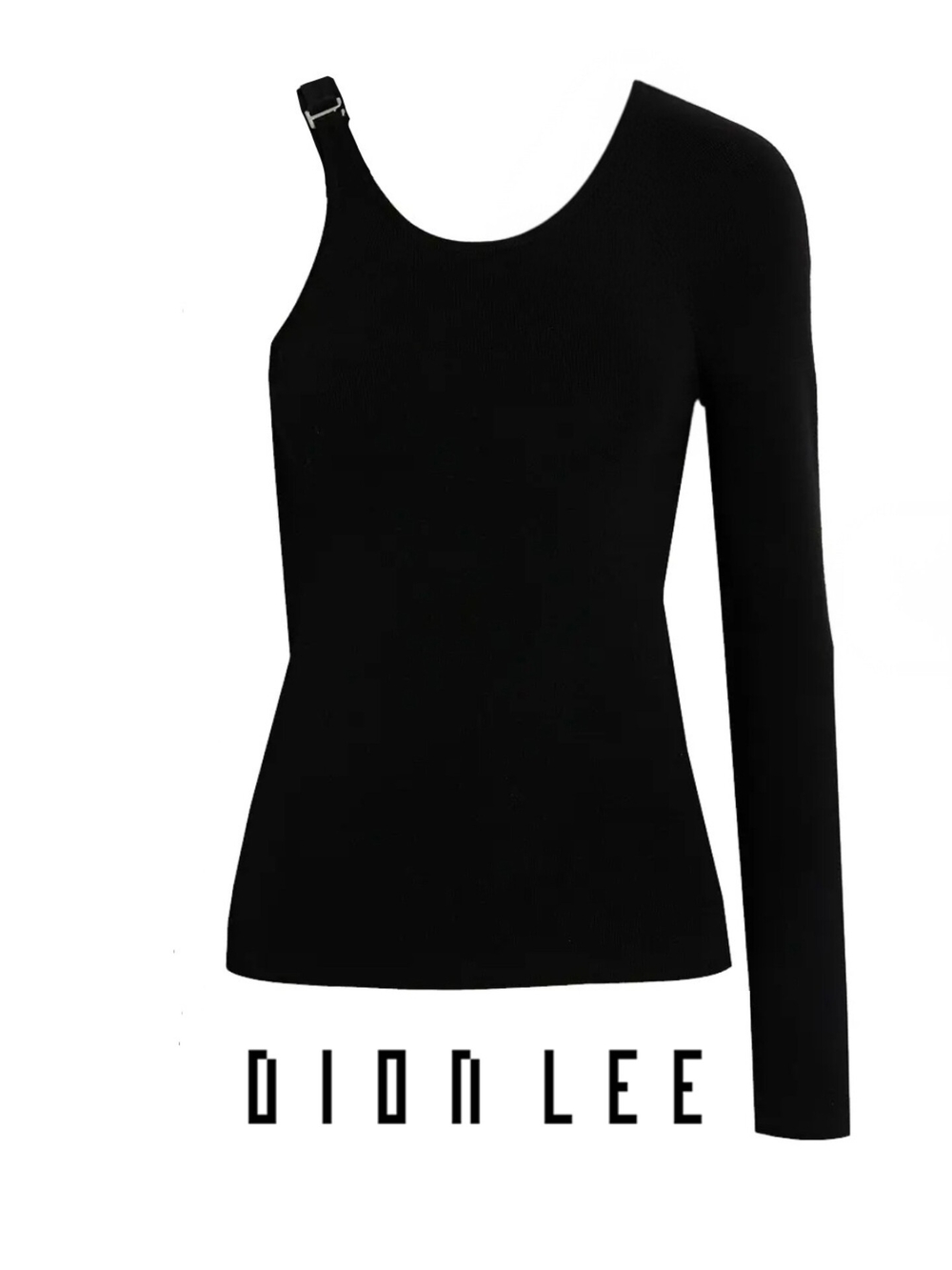 Dion Lee Black One-Shoulder Long Sleeve Top
